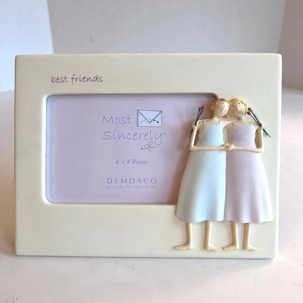 Demdaco Best Friends Most Sincerely 6x4 Photo Frame Claire Stoner 2005 Whimsical
